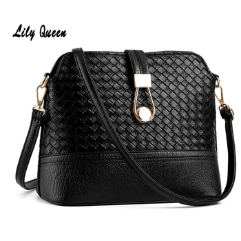 

Fashion Designer Women Shoulder Bag Knitting Small Flap Pu Leather Crossbody Bag Zipper Shell Messenger Bag