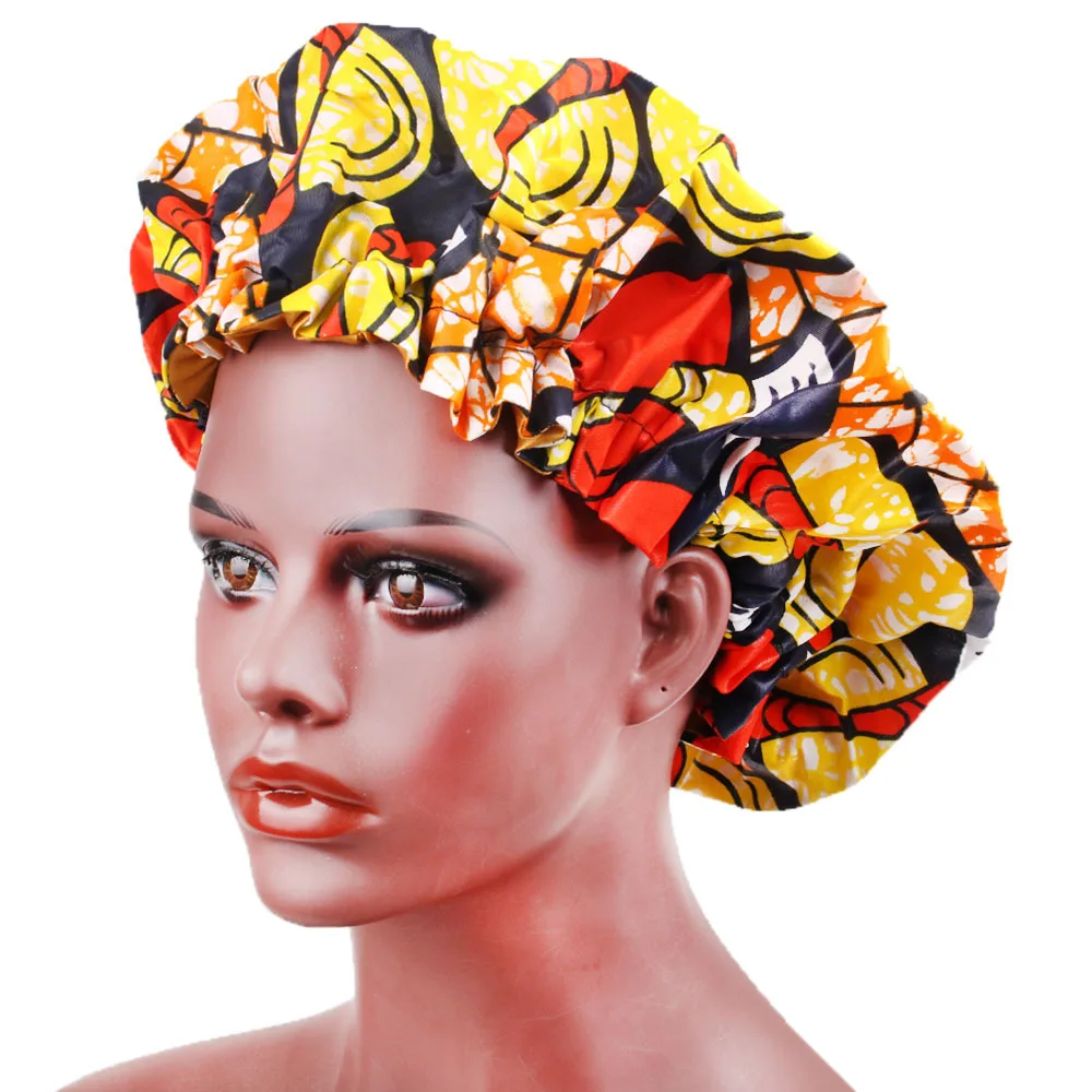 

cotton sleeping cap ankara headband batik treatment process finalized women's hat bonnet