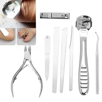 

9 pcs of Set Professional Stainless Steel Ingrown Toenail Manicure Pedicure Foot Care Trimmer Tool Kit