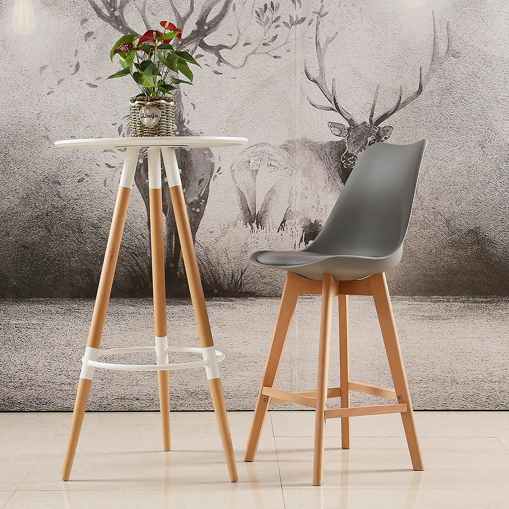 2pc Modern Bar Chair Minimalist Firmly High Stool Wooden Bar Chair Coffee Pub Drinking Barstool Home Funiture Kitchen Chair HWC 2pc Modern Bar Chair Minimalist Firmly High Stool Wooden Bar Chair Coffee Pub Drinking Barstool Home Funiture Kitchen Chair HWC