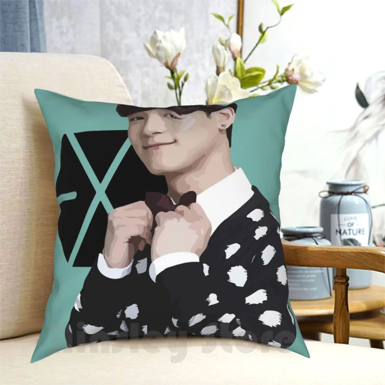 -Chen Pillow Case Printed Home Soft Throw Pillow Chen Kim Jong Dae Jongdae M Kpop Coreano Coreano Musica Pop