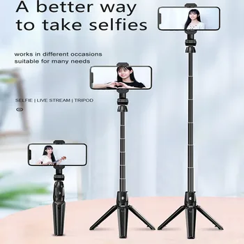 

2020 Hot portable mini bluetooth selfie stick Foldable flexible selfie stand for smartphone xiaomi iphone selfie stick tripod
