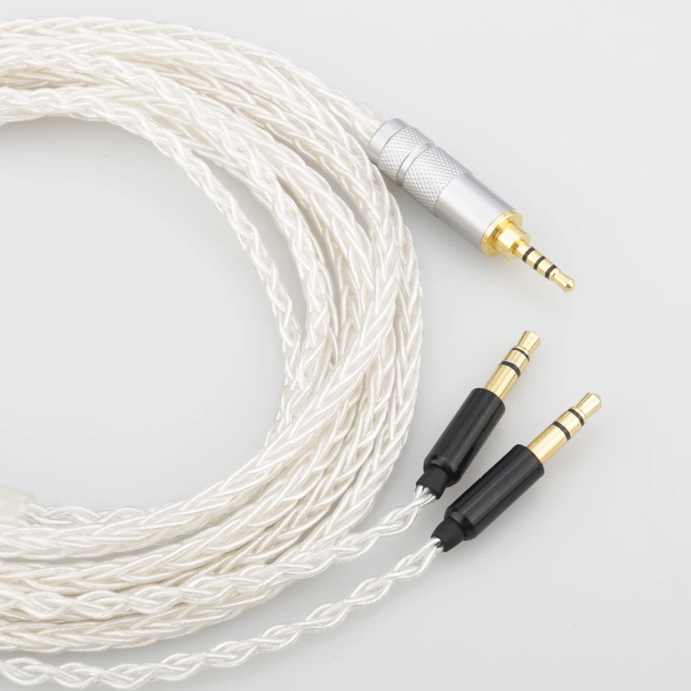Audiocrast HIFI 8 Cores 7N OCC Silver Plated 2 5mm Balanced Headphone upgrade cord cable For Hifiman SUNDARA he400i he400s HE560