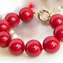 DYY 914+++ модная Натуральная морская жемчужина ракушки 20 мм красные жемчужные браслеты