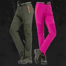 Мужские и женские лыжные походные брюки для походов на открытом воздухе треккинговые флисовые брюки для пары ветрозащитные термо-брюки для кемпинга лыжного спорта альпинистские брюки