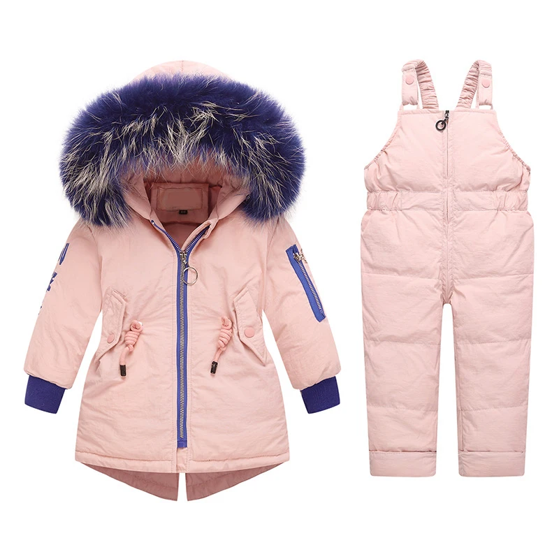 

Baby Girl Down Winter Ski Clothes Suits for Toddler Girls Overalls Warm Windproof Snowsuit Kids Jacket Coat Children Jumpsuit