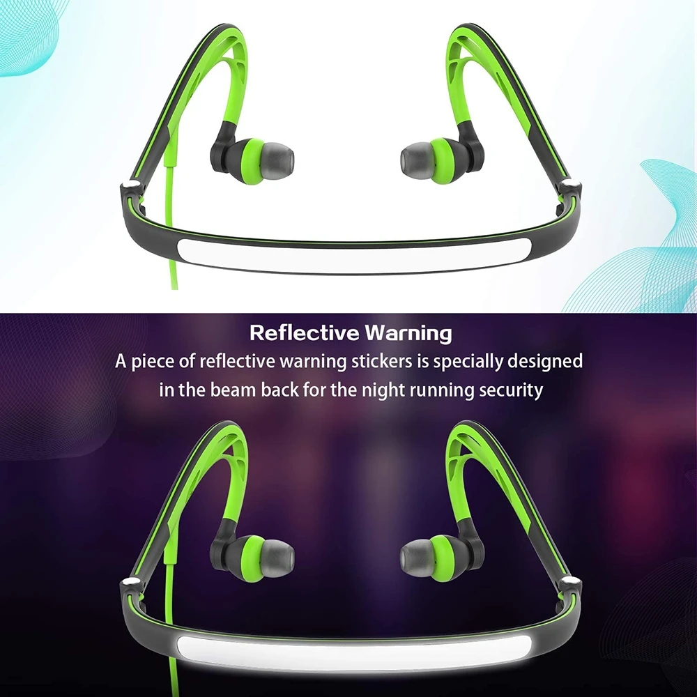 Haweel-wired Running Sports Headphones Dobrável Noite Neckband In-ear Stereo Workout Earphones Projetado para Jogging Gym Headsets - Image 4