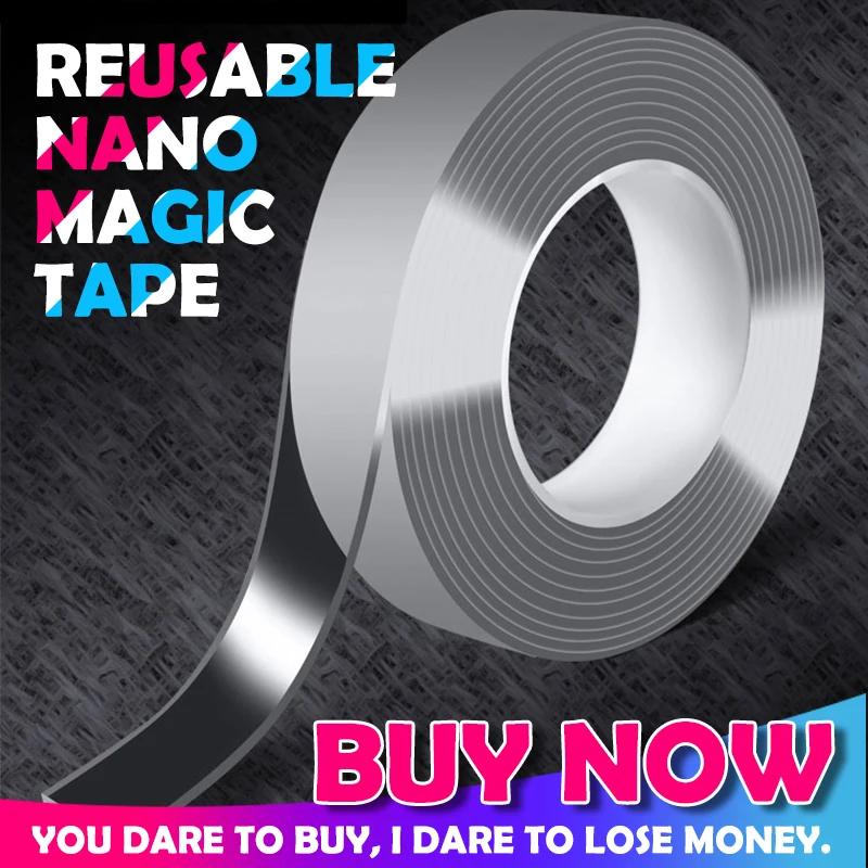 

Quality Nano Tapes - Transparent Double Sided Tape - Removable Traceless Adhesive Waterproof Glue Gadget Loop Disks gekkotape 3