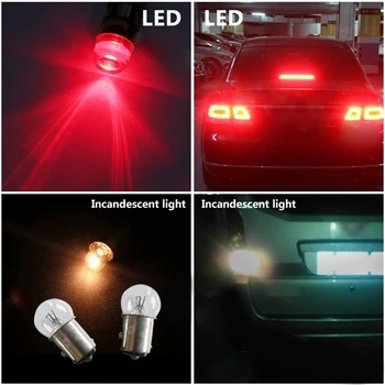 

Backup LED Bulb Brake Lights Strobe Lights Parts 2pcs BAY15D High Power