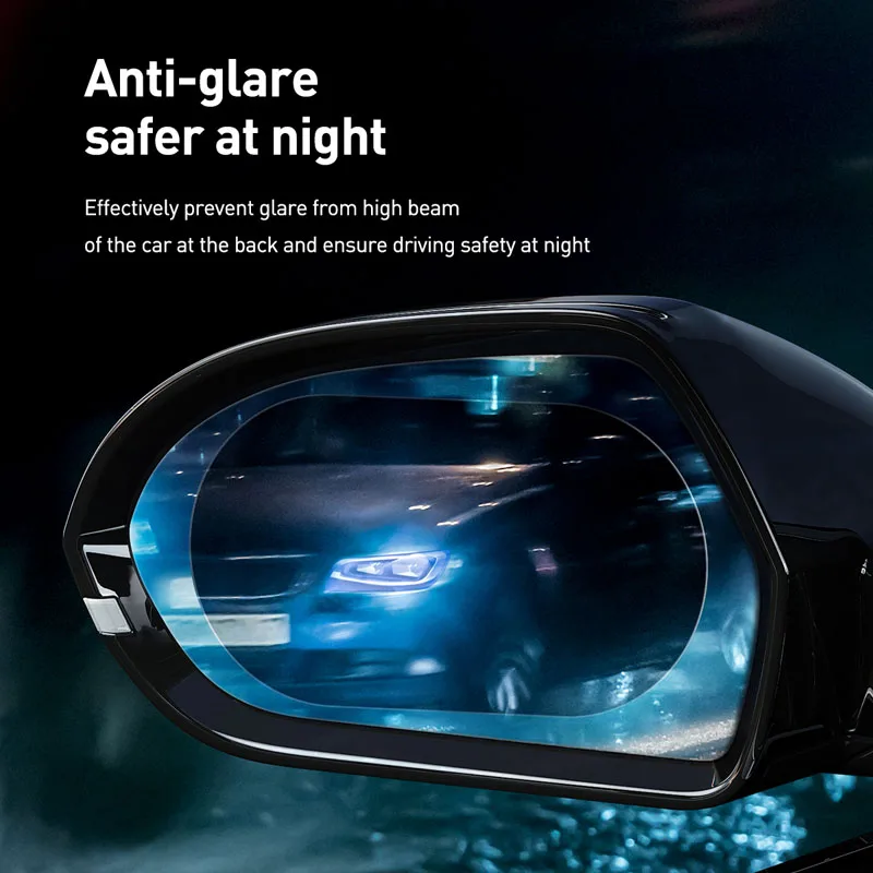 Oppselve 2 Pcs Car Universal Rearview Mirror Film All Round No Blind Spots Rainproof Anti-Fog Vehicle Rearview Mirror Film