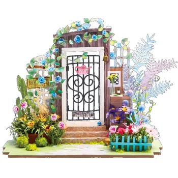 

3D Wooden Dollhouse Handmade Miniature Mini Doll Houses DIY Garden Model to Build Set Toys for children Christmas Gift