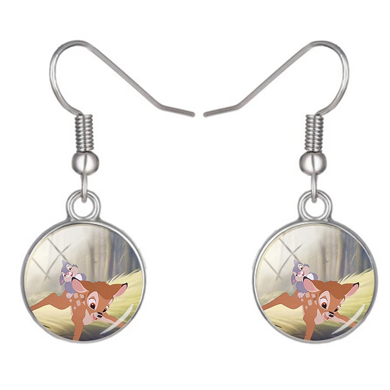 Серьги-подвески Disney Fawn Бэмби простые и изысканные круглые серьги стеклянные с