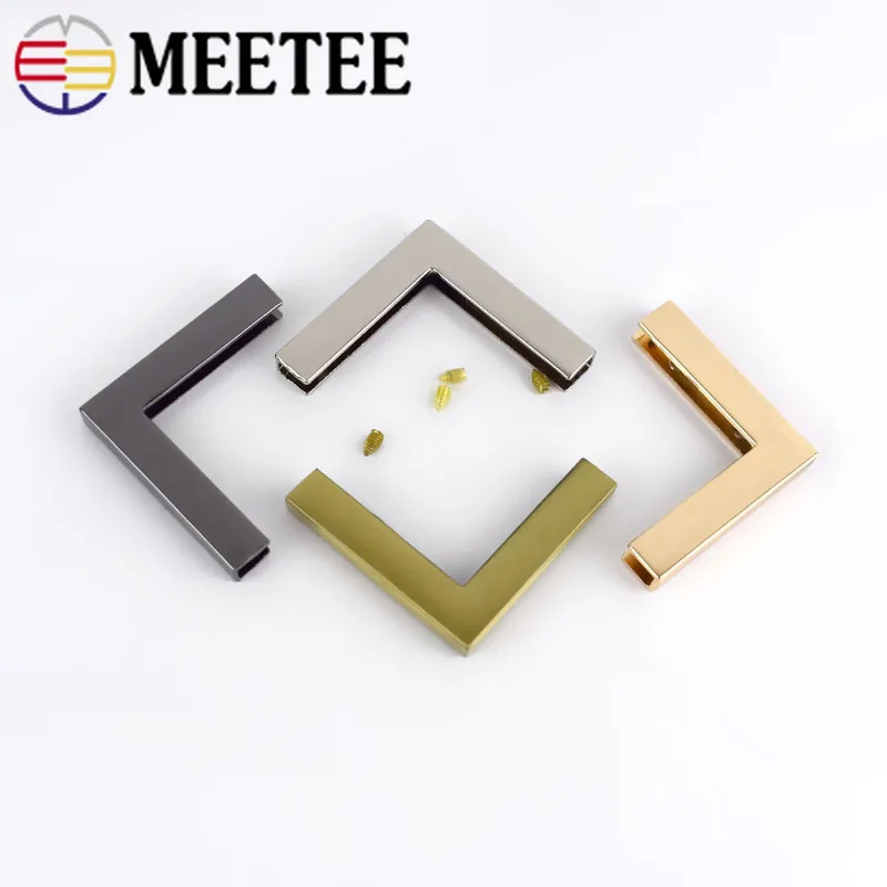 Meetee 4/10 шт 40 мм Защитная угловая сумка с пряжкой окантовка металлические кнопки