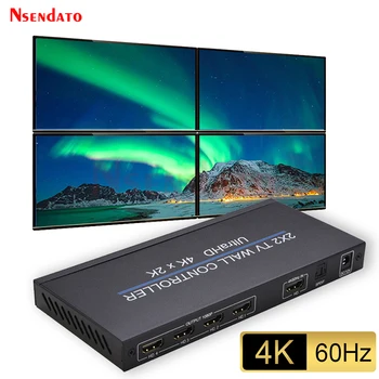 4K 60Hz 2x2 HDMI TV 비디오 월 컨트롤러 화면 스티칭 프로세서 스플라이서, 2x1 3x1 1 1x3 1x2 4x1 1x4 HDMI 비디오 스플라이서 PS4 용