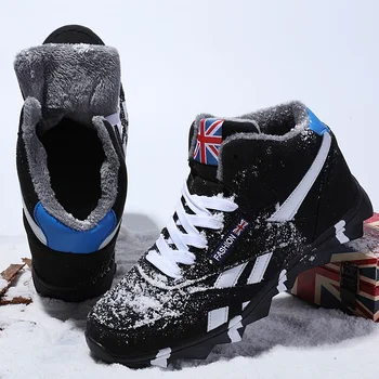 

Classical Winter Men Running Shoes Medium Cut Snow Boots Man Outdoor Winter Boots Keep Warm Male Sneakers Shoes Non-Slip Sports