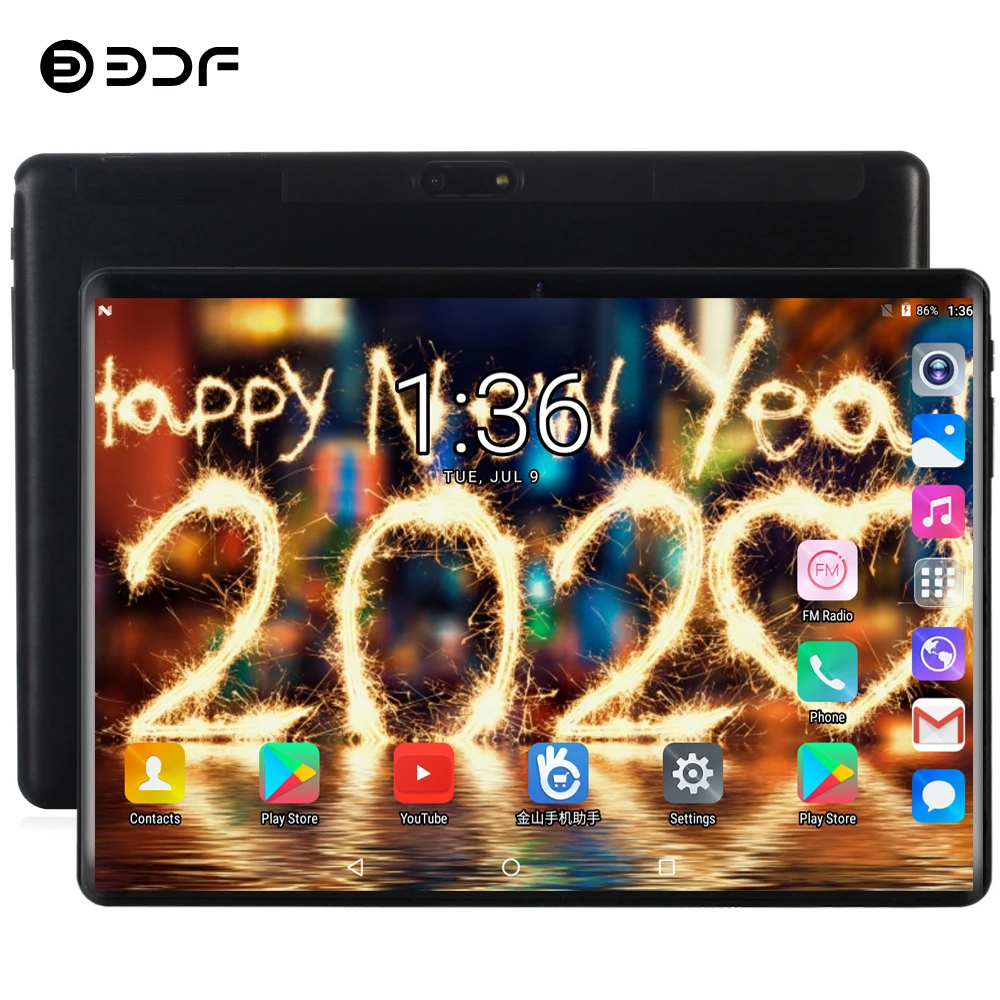 2020 Google 10.1 Inch Tablets Android 7.0 4GB RAM 64GB ROM Octa Core 1280*800 2.5D IPS Screen Dual SIM Cards 3G 4G FDD LTE Pad