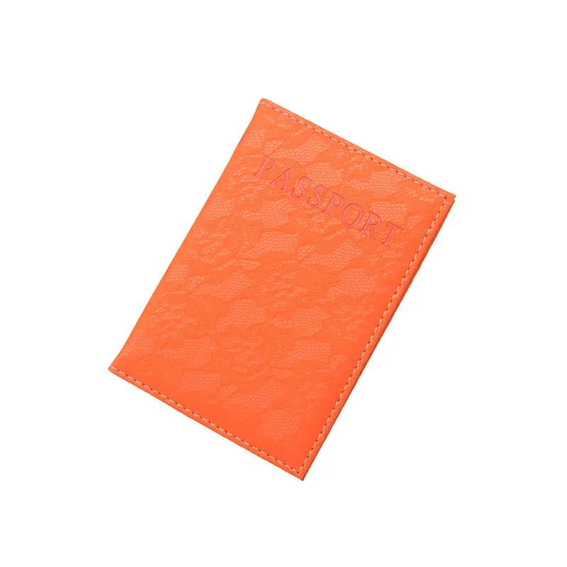 Zounake твердый цветочный кружевной чехол для паспорта, держатель, кошелек, аксессуары для путешествий для женщин, держатель для билетов, отделение для карт, Обложка ZSPC13 - Цвет: Orange