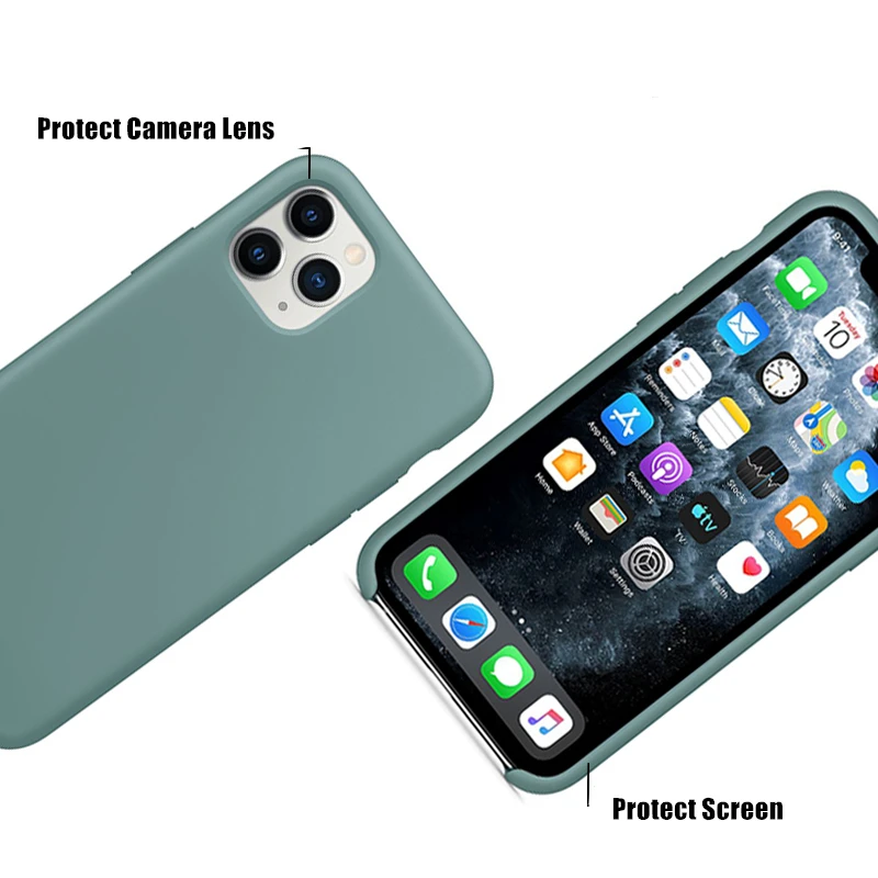 iphone 8 plus leather case 16pcs/lot  Liquid Silicone Phone Case For IPhone 11 Pro XR X XS Max SE 2020 8 7 6 6s Plus Original Soft Cover iphone 8 clear case