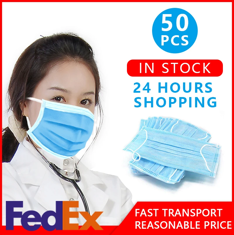 

IN STOCK anti dust Mask 50 100 150 200 Pcs One time PM2.5 Disposable Elastic Mouth Soft Breathable DHL EXPRESS for Hair Stylist