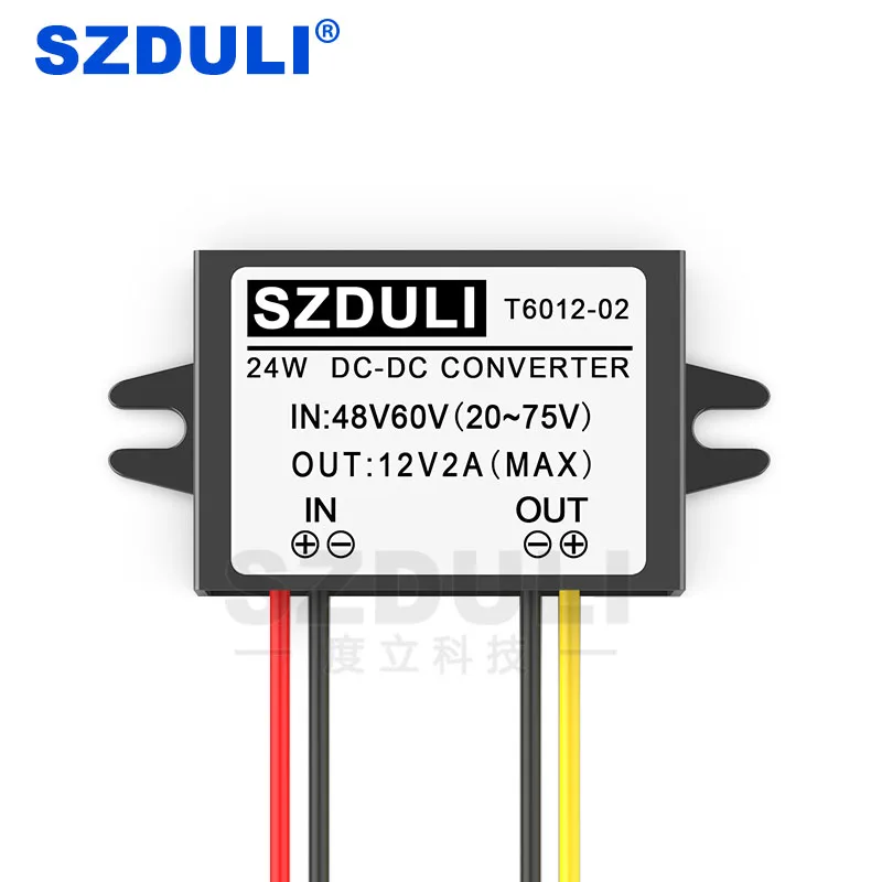 DC редукционный конвертер 36V 48V 60V to 12V 2A понижающее переключение регулятора питания от 20~ 75V до 12V