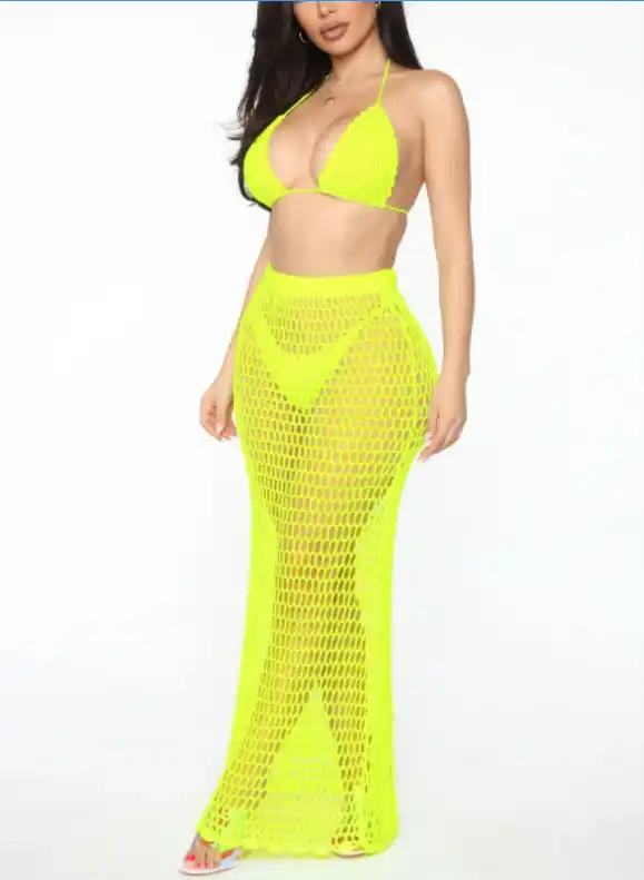 neon yellow swimsuit cover up