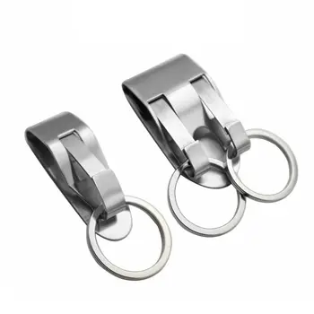 

Stainless Steel Keyring Security Clip On Heavy Duty Belt Key Clip Belt Keychain 2 Detachable Keyrings Belt Key Holder