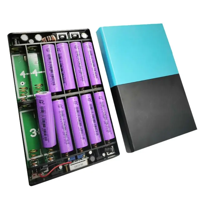 QC 3.0 USB DC 1-24V Output 12x 18650 Batteries DIY Power Bank for Laptop Phone Y51A