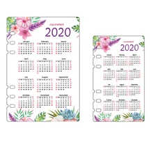 1 шт., год, календарь, 6 отверстий, индексный разделитель, дневник, ежедневник, записные книжки A5, A6, канцелярские принадлежности для офиса и школы