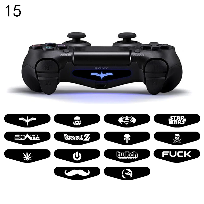 15 4 шт./компл. светодиодный светильник Бар наклейки для тела для Playstaion4 PS4 геймпад светильник крышка панели наклейки для PS4 контроллер - Цвет: 15