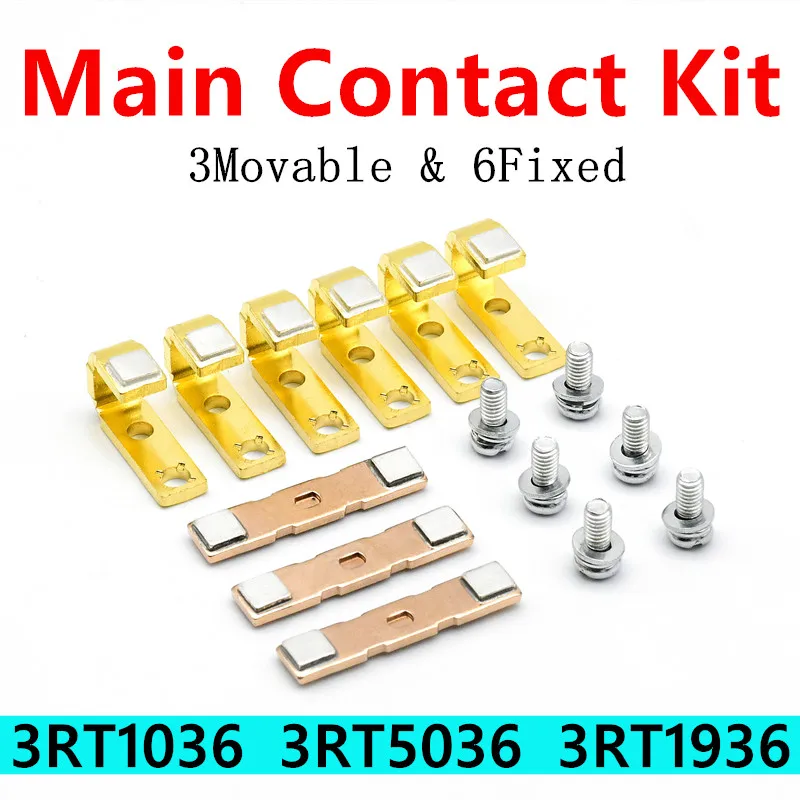 Jogo Principal do Contato para 3rt1036 3rt5036 3rt19366a em Movimento e Contatos Fixos ac Contator Substituição Kit 3rt10361a 1b Peças de Reposição