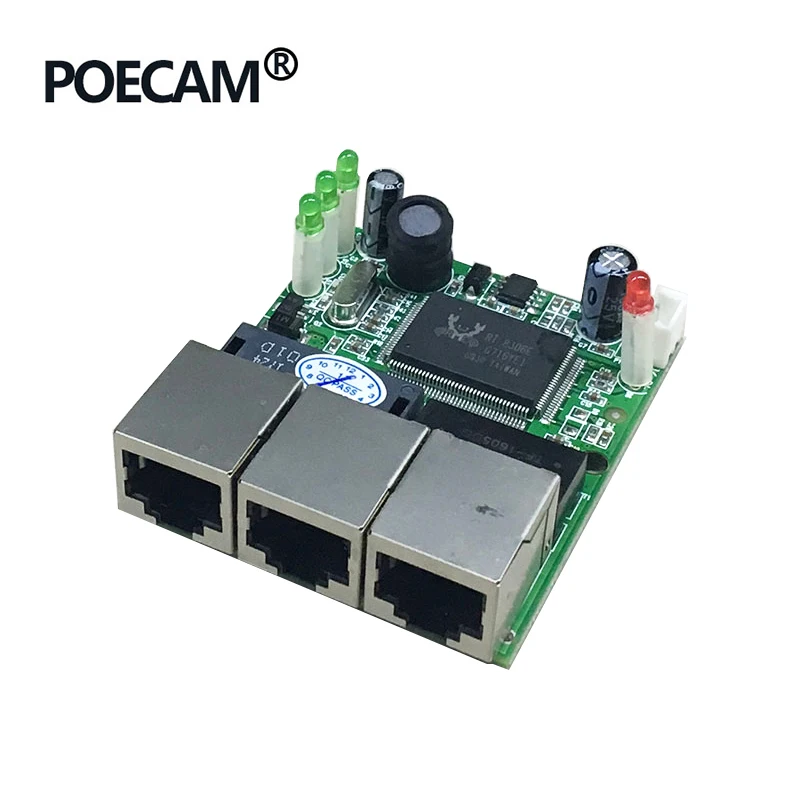 

PCBA module mini 3 port ethernet switch 10/100mbps rj45 network hub PCB board for system integration factory OEM/ODM