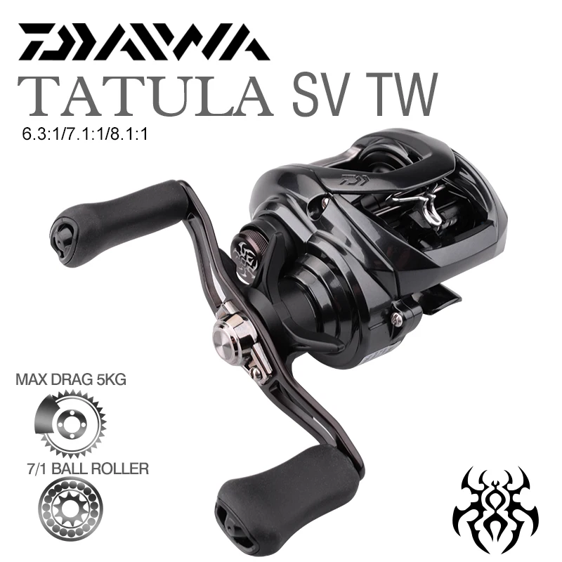 

DAIWA TATULA SV TW Baitcasting Fishing Reels 103H/HL/HS/HSL/XS/XSL Gear Ratio6.3:1/7.1:1 /8.1:1 8BB Saltwater Reel Fishing Wheel