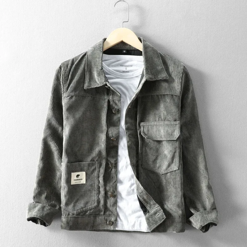 Mens Coats and Jackets 2019 Autumn New Fashion Men's Corduroy Jacket Retro Solid Color Slim Lapel Youth Cardigan Men Jacket Mens Coats and Jackets 2019 Autumn New Fashion Men's Corduroy Jacket Retro Solid Color Slim Lapel Youth Cardigan Men Jacket