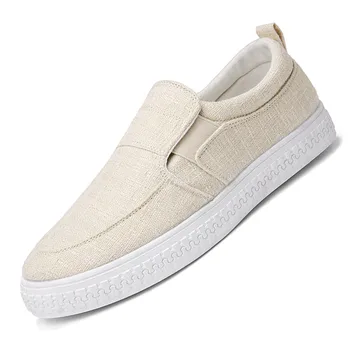 

Fashion Summer Style Soft Moccasins Men Loafers High Quality Linen Soft Round Head Shoes Men Flats Gommino Driving Shoes