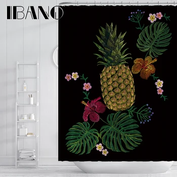 

IBANO Luxury Design Shower Curtain Waterproof Polyester Fabric Bath Curtain For The Bathroom With 12 pcs Hooks Hot Sale