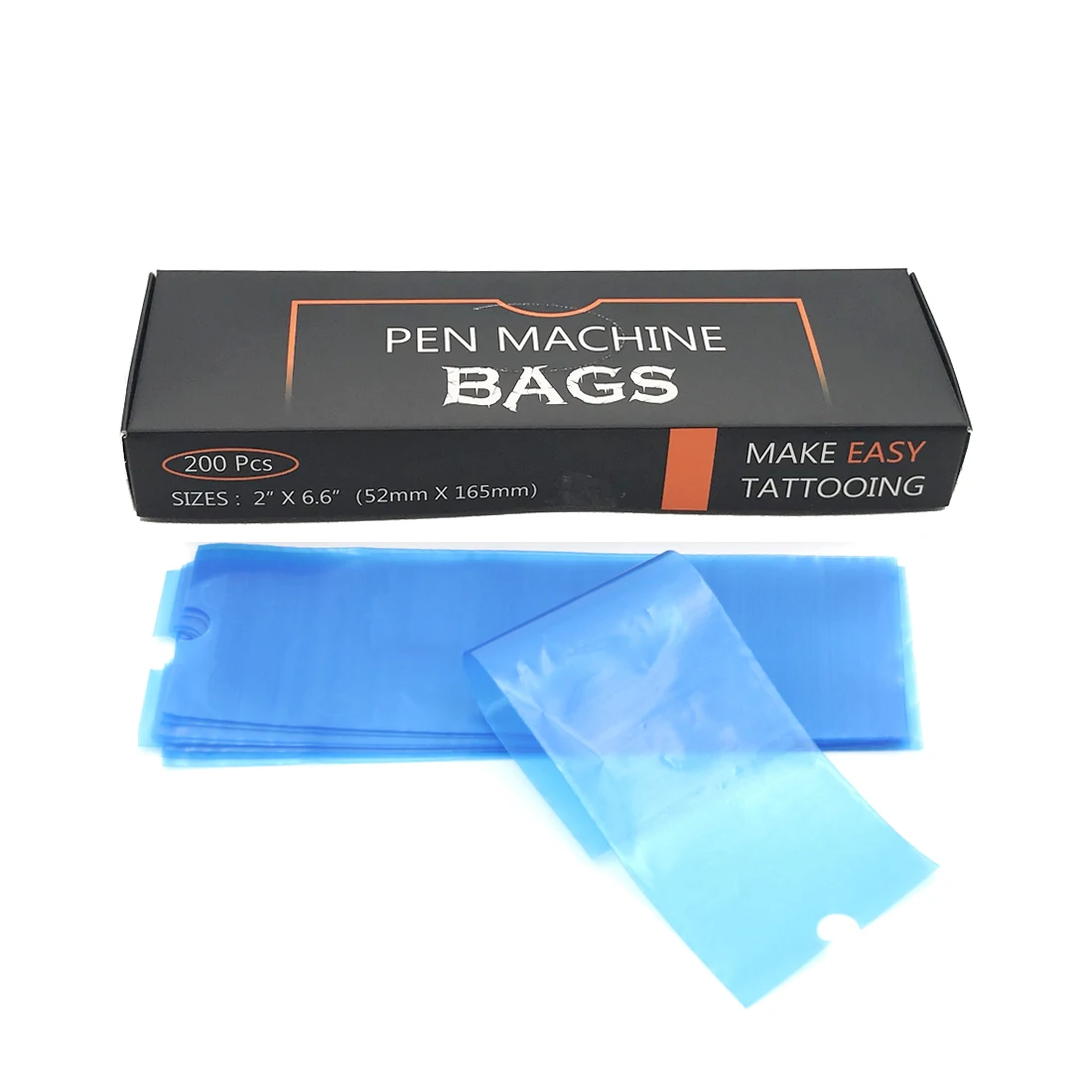 200 Pcs/Box EZ Pen Type Bags Disposable Cartridge Tattoo Machine Covers 52*160 MM Black Clear Blue Color