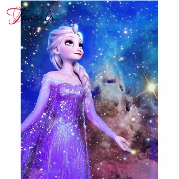 

5D DIY Diamond Painting Cartoon Cross Stitch Full Round square Diamond Embroidery Frozen Sister Diamond Mosaic Decor Gift