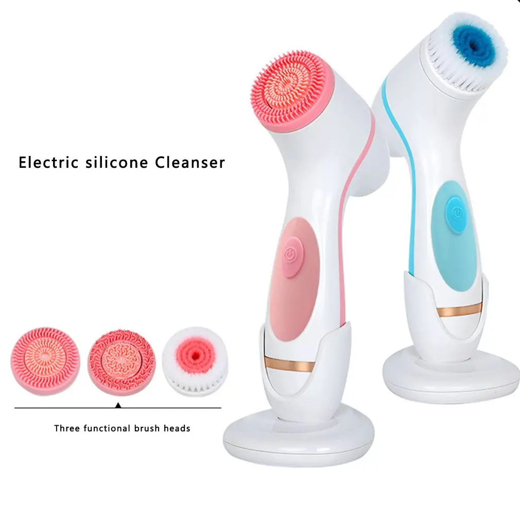 Electric Facial Cleansing Brush Soft Silicone Rotating Face Brush Deep
