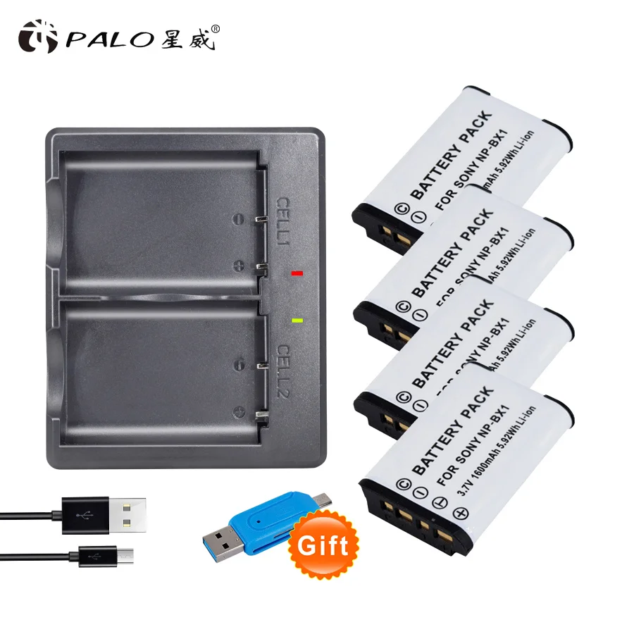 4pcs and charger 1-4 года шт. NP-BX1 NPBX1 NP BX батарея+ зарядное устройство USB слота для sony комплектующие фотоаппарата sony DSC RX1 RX100 AS100V M3 M2 HX300 HX400 HX50 HX60 GWP88 AS15 WX350 - Цвет: 4pcs and charger