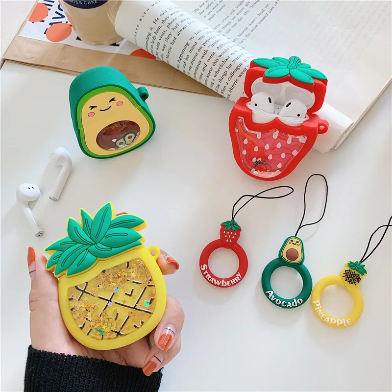 

3D Cartoon Case for AirPods Cute Cover Silicone Bluetooth Earphone Protective Case for Apple Airpods 2 Fruit Reduced Pressure