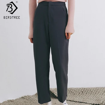 

2020 Spring And Summer New Ankle-Length Pant For Women Pockets High Waist Casual Bottoms Female Wide Leg Trousers B03704K