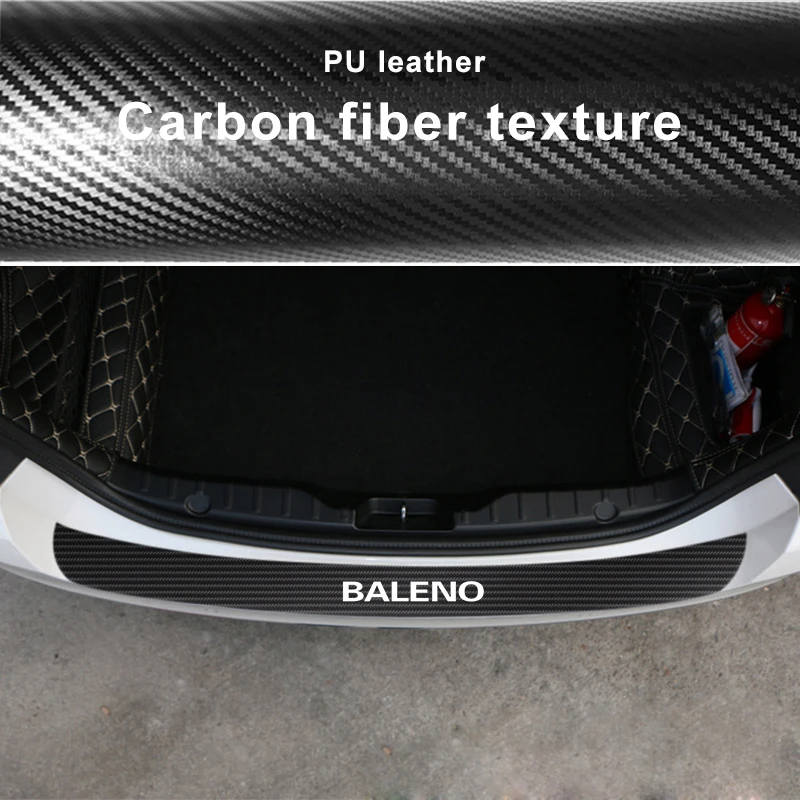 Автомобильный багажник задняя защитная накладка из искусственной кожи наклейки Автомобильный задний бампер Накладка для Suzuki Baleno Защита от царапин