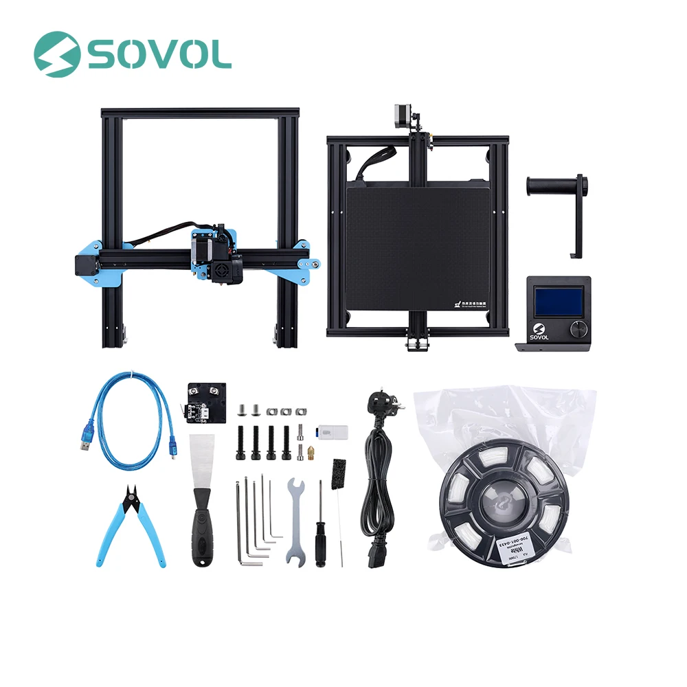 Newest 3D Printer Sovol SV01 Direct Drive Extruder Large Print Size 280*240*300mm Meanwell Power Supply Tempered Glass Bed