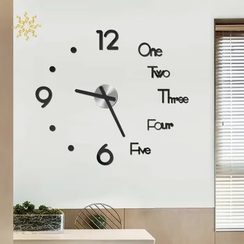 

Modern Design Clock Watch Large Wall Clocks 3d Diy Acrylic Mirror Mechanism Stickers Home Living Room Decoration Quartz Needle