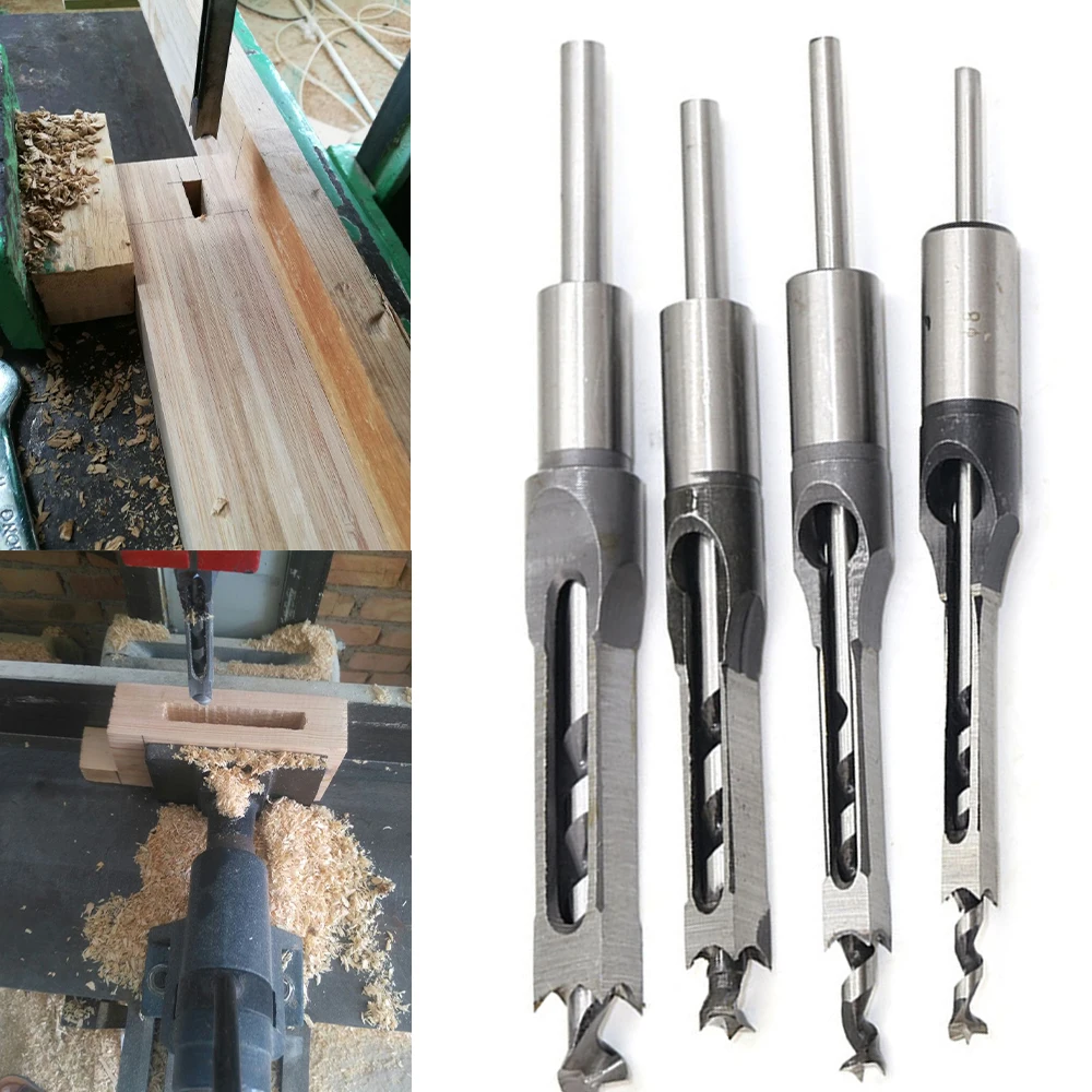 

Twist Drill Bits Woodworking Drill Tools Kit Set Square Auger Mortising Chisel Drill Set Square Hole Extended Saw 6.0mm~30mm