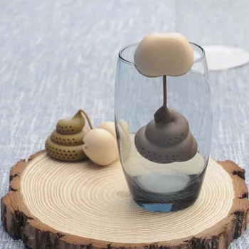 

1PCS Reusable Silicone Tea Infuser Creative Poop Shaped Funny Herbal Tea Bag Coffee Filter Diffuser Strainer Tea Accessories