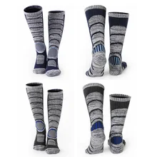 1 пара зимних видов спорта на открытом воздухе высота колена Велоспорт утолщаются Длинные теплые лыжный носок FDX99