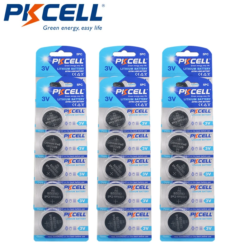 30 шт./лот PKCELL CR2325 BR2325 ECR2325 CR 2325 3V литиевая батарея Кнопка монета для освещения Часы