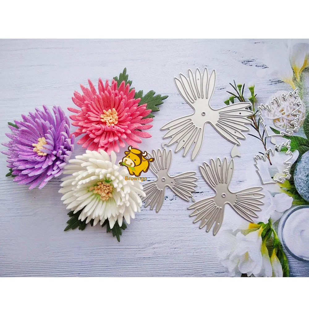 ChrysanthemumFlowerMetalCuttingDiesStencilTemplateForDIY