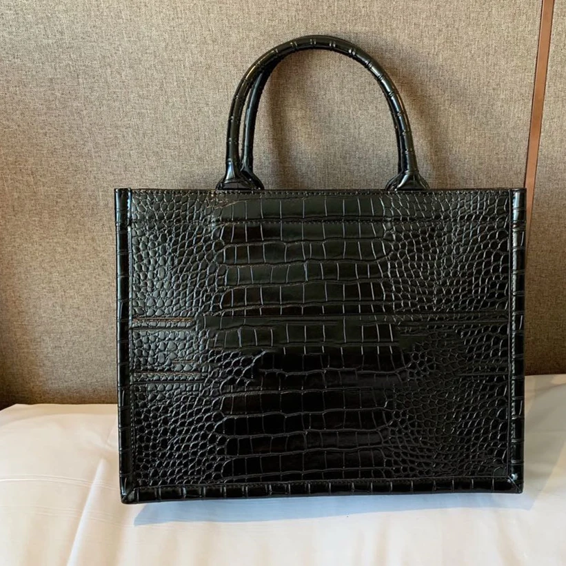 

2019 Ins Fashion Women Tote Handbag Shopping Bag Black Animal Pattern Ladies Large Shoulder Bag Designer Luxury Brand Bag Female